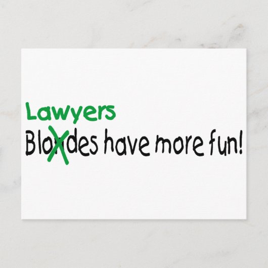 Carte Postale Les avocats ont plus de plaisir (Devant)