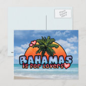 Carte Postale Les Bahamas sont pour les amoureux (Devant / Derrière)