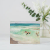 Carte Postale Les baigneurs dans la vague | Henri Lebasque (Debout devant)