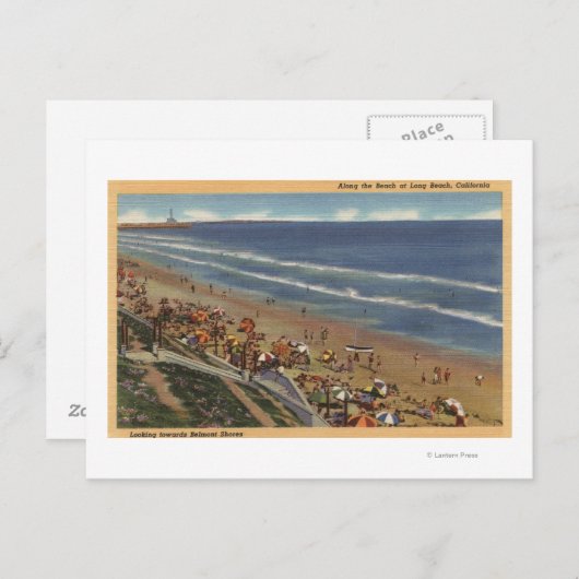 Carte Postale Les bains de soleil tournent vers Belmont Shores (Devant / Derrière)
