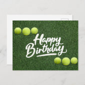Carte Postale Les balles de tennis sont sur l'herbe verte (Devant / Derrière)