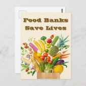 Carte Postale Les banques alimentaires sauvent des vies (Devant / Derrière)