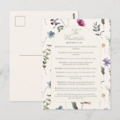 Carte Postale Les Béatitudes Matthieu 5:3–12 Écriture florale (Devant / Derrière)