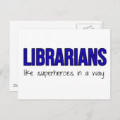 Carte Postale Les Bibliothèques Sont Des Superhéros (Devant / Derrière)