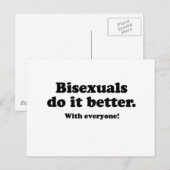 CARTE POSTALE LES BISEXUALS LE FONT MIEUX (AVEC TOUT LE MONDE) (Devant / Derrière)