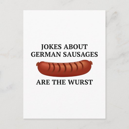 Carte Postale Les Blagues Sur Les Saucisses Allemandes Sont Les  (Devant)