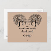 Carte Postale Les bois sont beaux, sombres et profonds (Devant / Derrière)