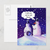 Carte Postale Les bonhommes de neige, ne mangent pas des (Devant / Derrière)