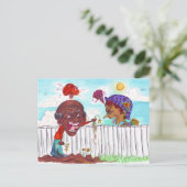 Carte Postale Les bonnes barrières font à de bons voisins la (Debout devant)