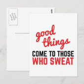 Carte Postale Les bonnes choses viennent citation de gymnase de (Devant / Derrière)