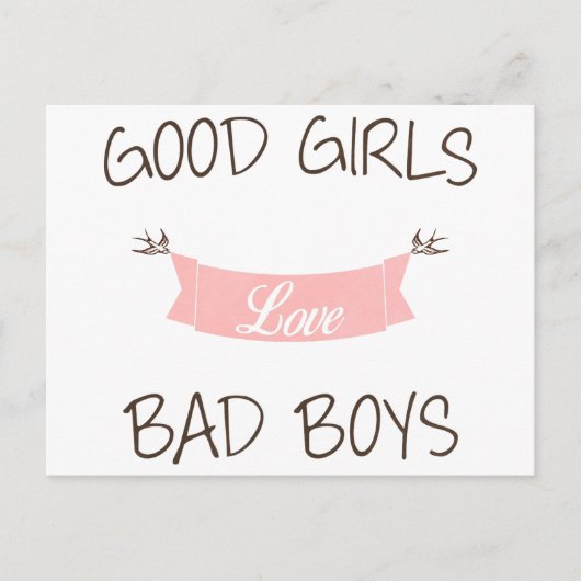 Carte Postale Les bonnes filles aiment les mauvais garçons (Devant)