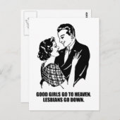 Carte Postale Les bonnes filles vont au paradis. Les lesbiennes (Devant / Derrière)
