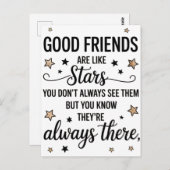 Carte Postale Les Bons Amis Sont Comme Les Étoiles Citation Insp (Devant / Derrière)