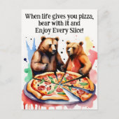 Carte Postale Les bons voeux amusants aux ours ayant une énorme  (Devant)