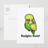 Carte Postale Les Budgies Régissent ! (Devant / Derrière)