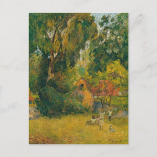 Carte Postale Les cabanes sous les arbres par Paul Gauguin