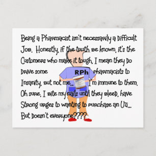 Carte Postale Les cadeaux des pharmaciens "Le bord de la folie"
