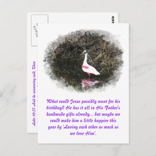 Carte Postale Les cadeaux faits à la main par Dieu à Jésus (Devant / Derrière)