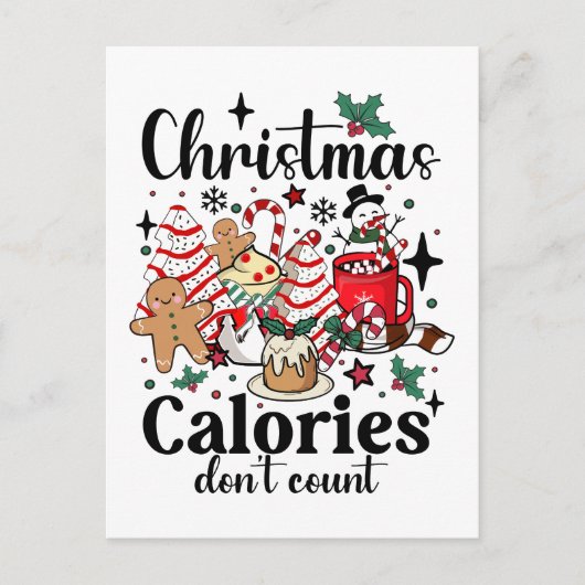 Carte Postale Les calories de Noël ne comptent pas (Devant)