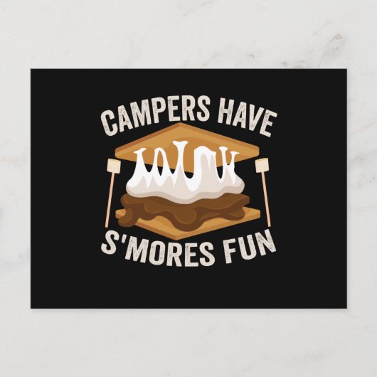 Carte Postale Les campeurs ont un plaisir S'mores drôle amateurs (Devant)