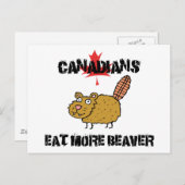 Carte Postale Les Canadiens mangent plus de castor (Devant / Derrière)
