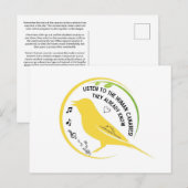 Carte Postale Les Canaris Humains Savent Déjà (Devant / Derrière)