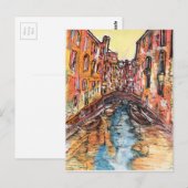 Carte Postale Les canaux de Venise (Devant / Derrière)