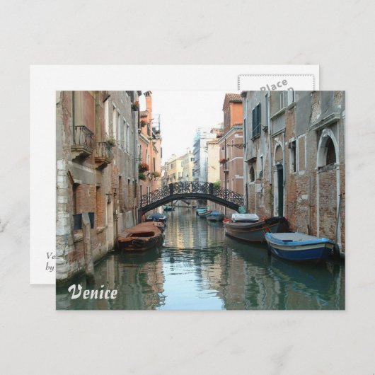 Carte Postale Les canaux de Venise (Devant / Derrière)