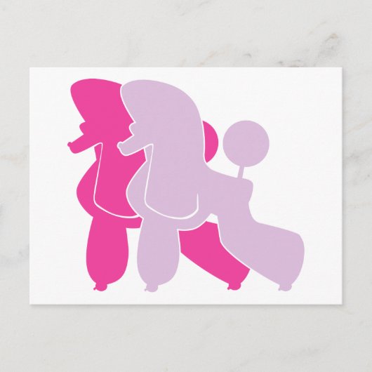 Carte Postale Les caniches roses (Devant)