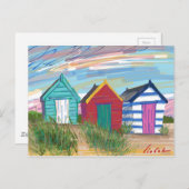 Carte Postale Les cases de plage de Southwold (Devant / Derrière)