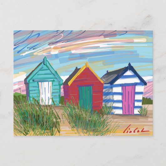 Carte Postale Les cases de plage de Southwold (Devant)