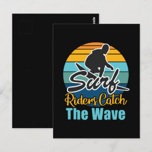 Carte Postale Les cavaliers des vagues attrapent les vagues