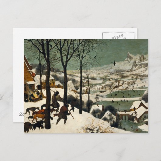 Carte postale Les Chasseurs dans la neige Pieter B (Devant / Derrière)