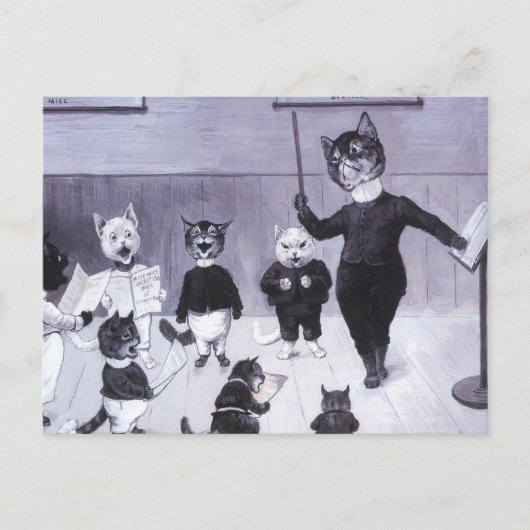 Carte Postale Les chatons apprennent à chanter (Devant)