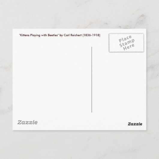 Carte postale : "Les chatons jouent avec les coléo (Dos)