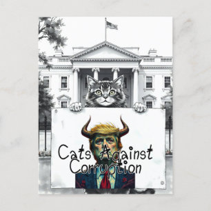 Carte Postale Les chats contre la corruption