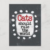 Carte postale Les chats devraient diriger le monde (Devant)
