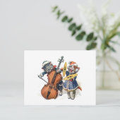 Carte Postale Les chats Jouer le Cello et les Cymbals dans la ne (Debout devant)