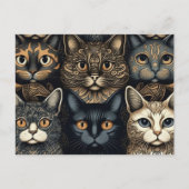 Carte Postale Les chats mignons se posant ensemble (Devant)