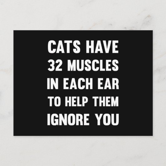 Carte Postale Les chats ont 32 muscles dans chaque oreille...| C (Devant)