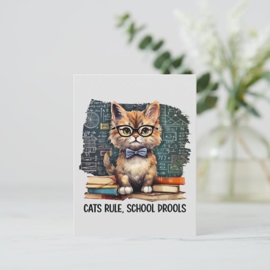 Carte Postale Les chats règnent, l'école bave (Debout devant)