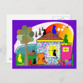 Carte Postale Les Chats S'Emparent De La Maison (Devant / Derrière)