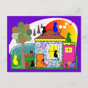 Carte Postale Les Chats S'Emparent De La Maison