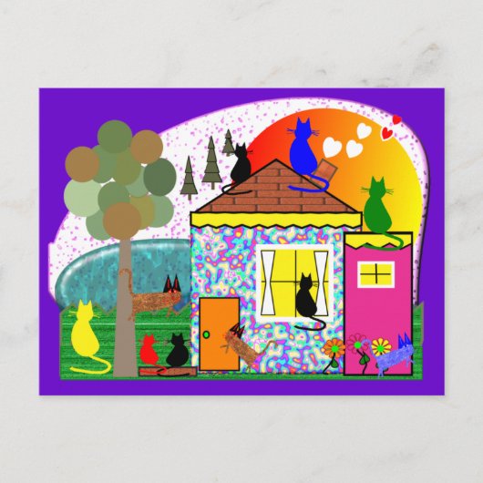 Carte Postale Les Chats S'Emparent De La Maison (Devant)