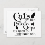 Carte Postale Les chats sont comme des chips... (Devant / Derrière)