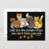 Carte Postale Les chats sont comme des chips (Devant / Derrière)