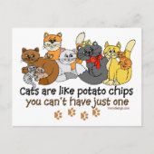 Carte Postale Les chats sont comme des chips (Devant)