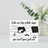 Carte Postale Les Chats Sont Comme Des Chips De Pomme De Terre// (Debout devant)
