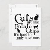 Carte Postale Les chats sont comme des pommes chips… (Devant / Derrière)