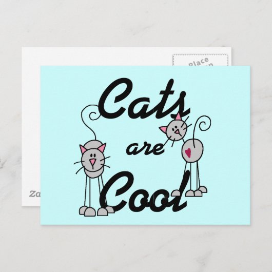 Carte Postale Les chats sont des t-shirts et des cadeaux Cool (Devant / Derrière)